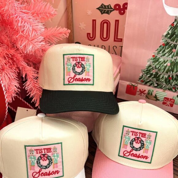 TIS the SEASON Holiday Christmas GREEN Nutcracker Trucker Hat NEW Snapback main image 4